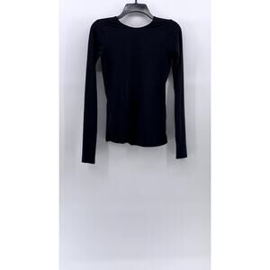 FABLETICS Women's Black High-Neck Kari Long Sleeve Square-Back Top SZ 2XS